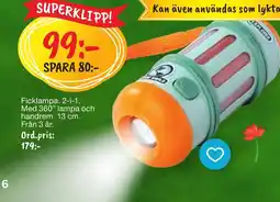 Leklust Ficklampa. 2-i-1. erbjuda