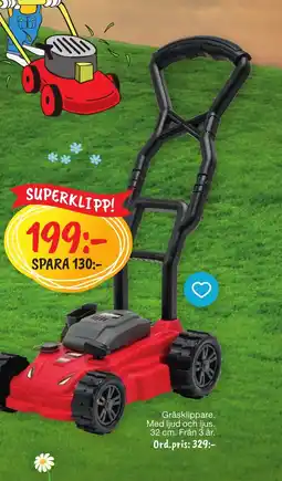 Leklust Gräsklippare. Med ljud och ljus. erbjuda