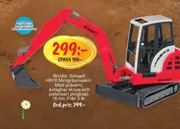 Leklust Bruder. Schaeff HR16 Minigrävmaskin. Med grävarm, erbjuda