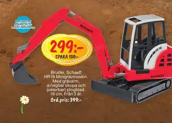 Leklust Bruder. Schaeff HR16 Minigrävmaskin. Med grävarm, erbjuda