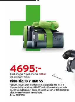 Optimera Cirkelsåg 18 V HKC 55 erbjuda