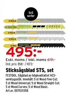 Optimera Sticksågsblad STS, set erbjuda