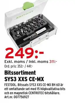 Optimera Bitssortiment SYS3 XXS CE-MX erbjuda