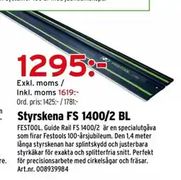 Optimera Styrskena FS 1400/2 BL erbjuda
