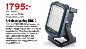 Optimera Arbetsbelysning KBS C erbjuda