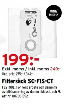 Optimera Filtersäck SC-FIS-CT erbjuda