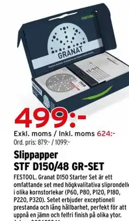 Optimera Slippapper STF D150/48 GR-SET erbjuda