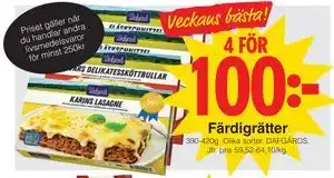 Matöppet Färdigrätter erbjuda
