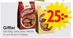 Matöppet Gifflar erbjuda