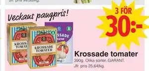 Matöppet Krossade tomater erbjuda