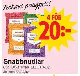 Matöppet Snabbnudlar erbjuda