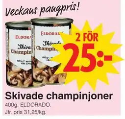 Matöppet Skivade champinjoner erbjuda
