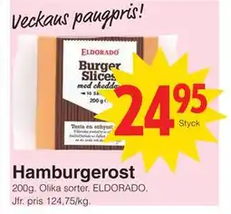Matöppet Hamburgerost erbjuda