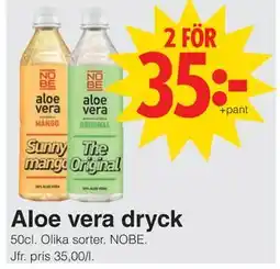Matöppet Aloe vera dryck erbjuda
