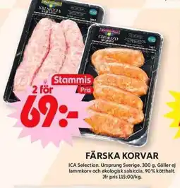 ICA Maxi Färska korvar erbjuda