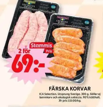 ICA Maxi Färska korvar erbjuda