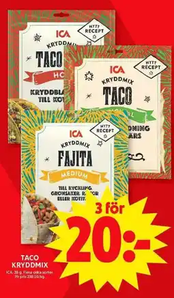 ICA Maxi ICA Taco kryddmix erbjuda
