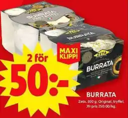 ICA Maxi ZETA Burrata erbjuda