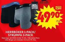 ICA Maxi Herrboxer 1-pack/ strumpa 3-pack erbjuda