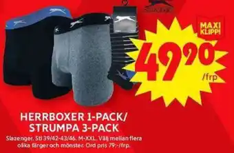 ICA Maxi Herrboxer 1-pack/ strumpa 3-pack erbjuda