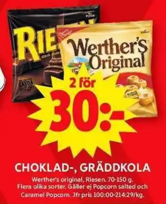 ICA Maxi Choklad-, gräddkola erbjuda