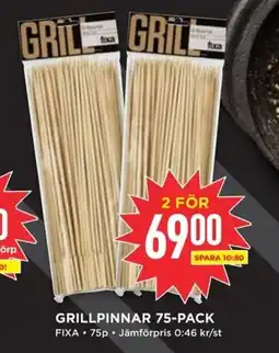 Willys FIXA Grillpinnar 75-pack erbjuda
