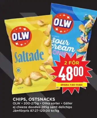 Willys OLW Chips, ostsnacks erbjuda