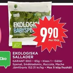 Willys Ekologiska sallader erbjuda