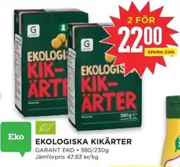 Willys GARANT Ekologiska kikärter erbjuda