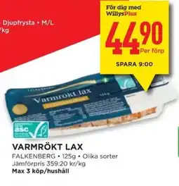 Willys FALKENBERG Varmrökt lax erbjuda