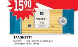 Willys GARANT Spaghetti erbjuda