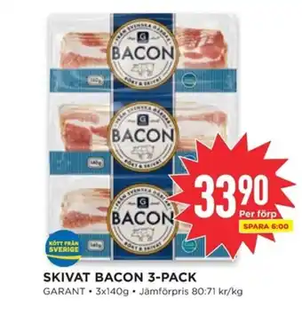 Willys GARANT Skivat bacon 3-pack erbjuda