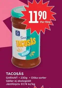 Willys GARANT Tacosås erbjuda