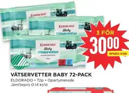 Willys ELDORADO Våtservetter baby 72-pack erbjuda