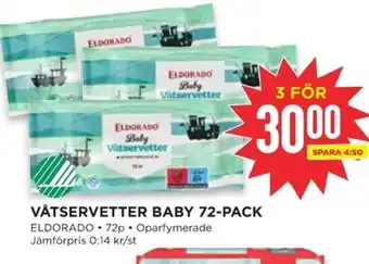 Willys ELDORADO Våtservetter baby 72-pack erbjuda