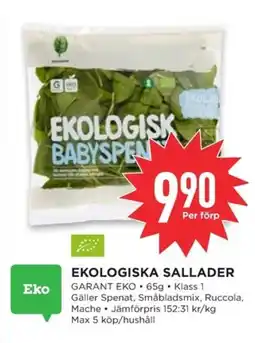 Willys GARANT Ekologiska sallader erbjuda