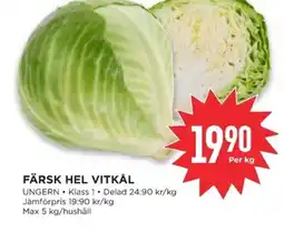 Willys Färsk hel vitkål erbjuda