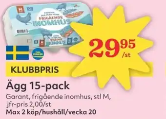 Hemköp Ägg 15-pack erbjuda