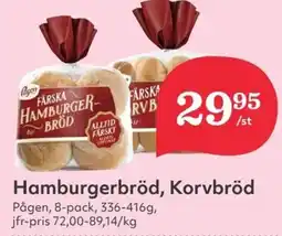 Hemköp Hamburgerbröd, korvbröd erbjuda