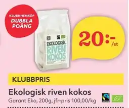 Hemköp GARANT Ekologisk riven kokos erbjuda
