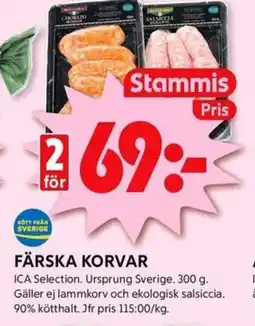 ICA Kvantum ICA Färska korvar erbjuda