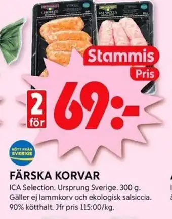 ICA Kvantum ICA Färska korvar erbjuda