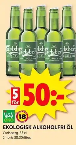 ICA Kvantum CARLSBERG Ekologisk alkoholfri öl erbjuda