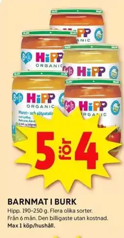 ICA Kvantum HIPP Barnmat i burk erbjuda