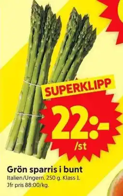 ICA Supermarket Grön sparris i bunt erbjuda