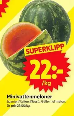 ICA Supermarket Minivattenmeloner erbjuda