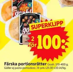 ICA Supermarket GOOH Färska portionsrätter erbjuda