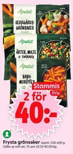ICA Supermarket APETIT Frysta grönsaker erbjuda