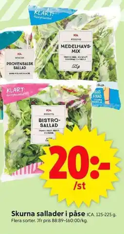 ICA Supermarket ICA Skurna sallader i påse erbjuda