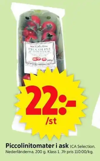 ICA Supermarket ICA Piccolinitomater i ask erbjuda
